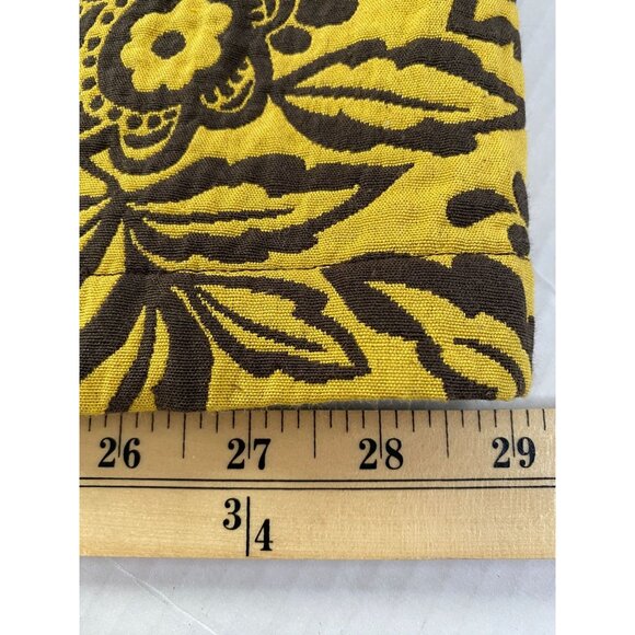 Maggie Barnes Yellow & Brown Floral Cotton Jacket with 3/4 Sleeves Size 2X - Picture 7 of 8